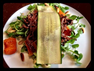 roast squash and enoki mushroom salad 