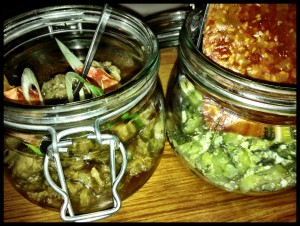 jars of Greek at Mazi