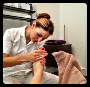 a blissful foot massage by Angela at Margaret Dabbs