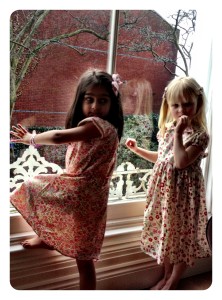 little women in Millieman's Liberty print dresses