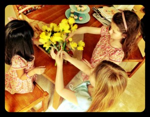 a spot of flower arranging too!