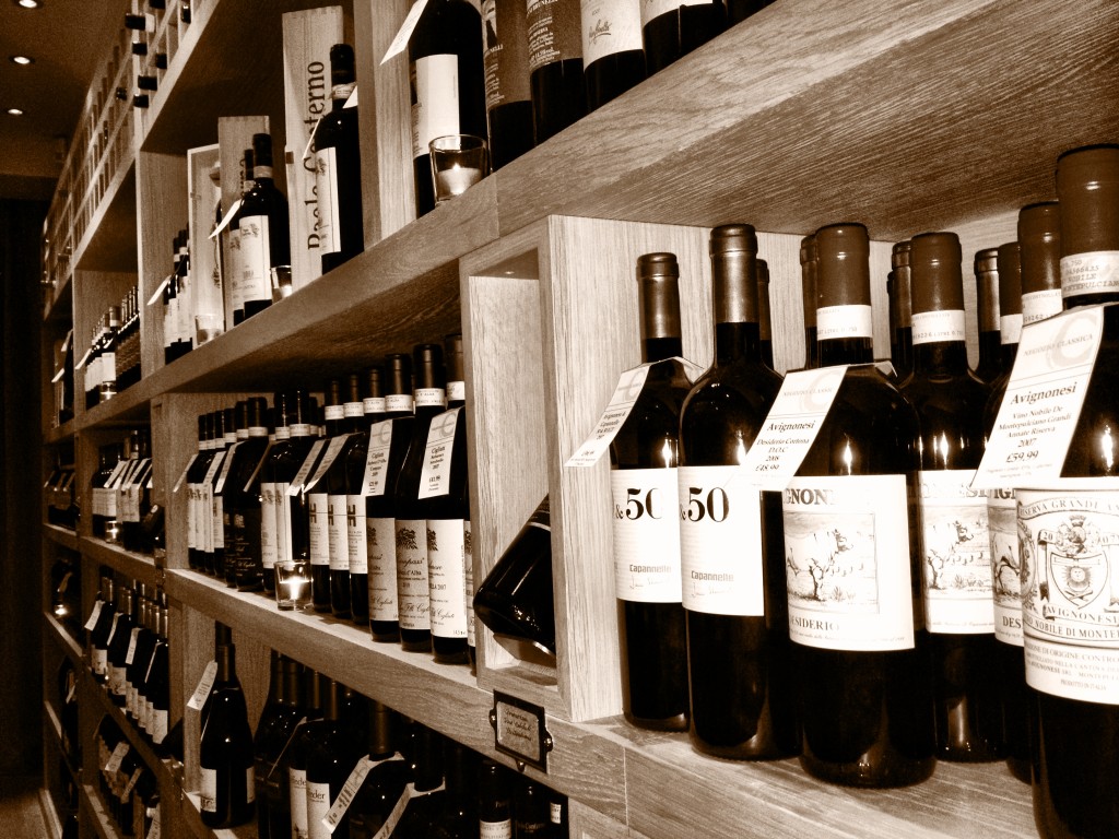 wine choices at Negozio Classica, Primrose Hill