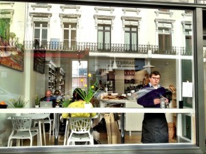 Ben in the window of his Black Truffle