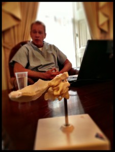 Matthew Voigts with his Atlas bone
