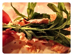 a delicious herby salad wrap at Hana, West Hampstead