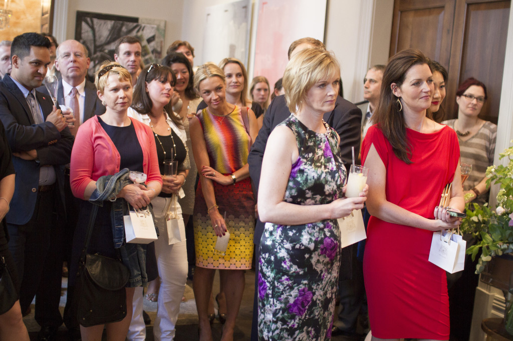 Julie Etchingham and Emma Flack listening to the speeches