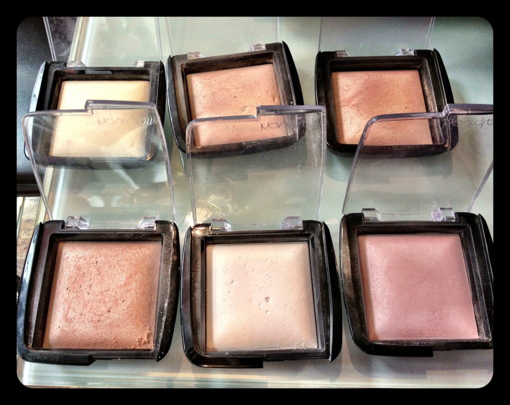 the 6 shades of Hourglass lighting powder