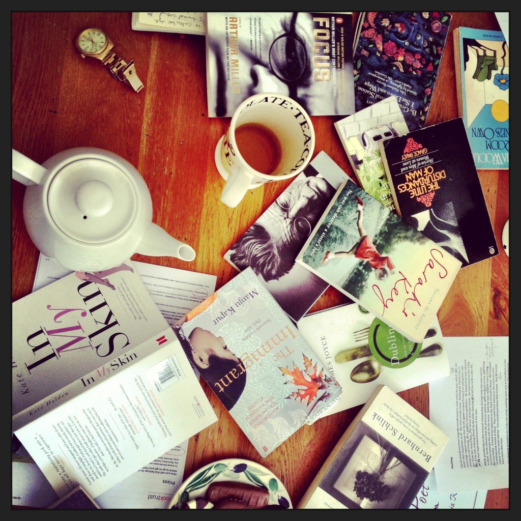 a lesson in writing and books with fresh mint tea