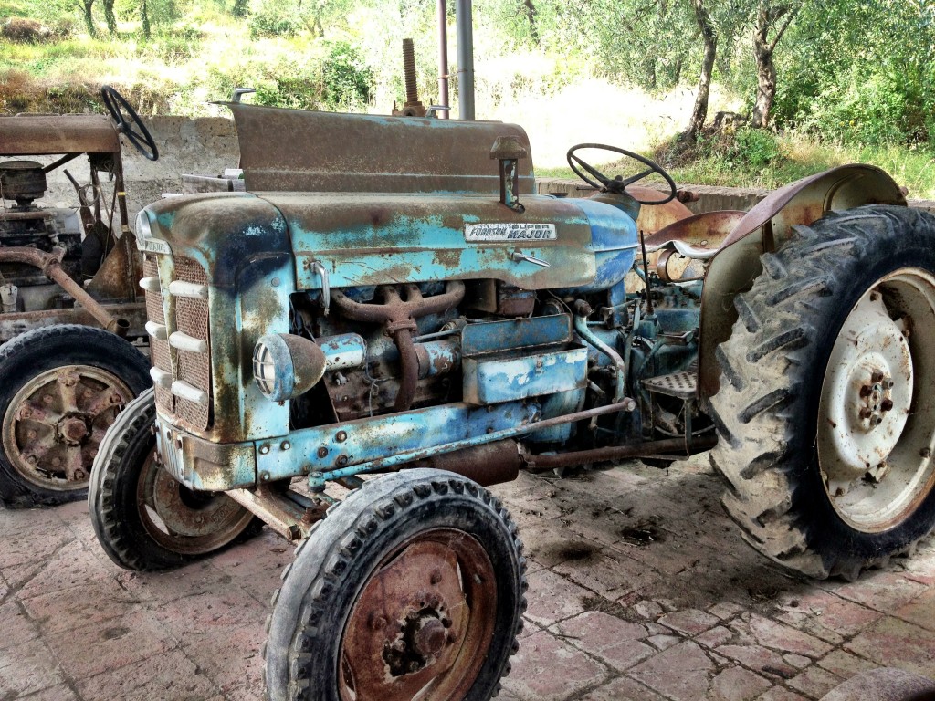 one of the older farm tractors 