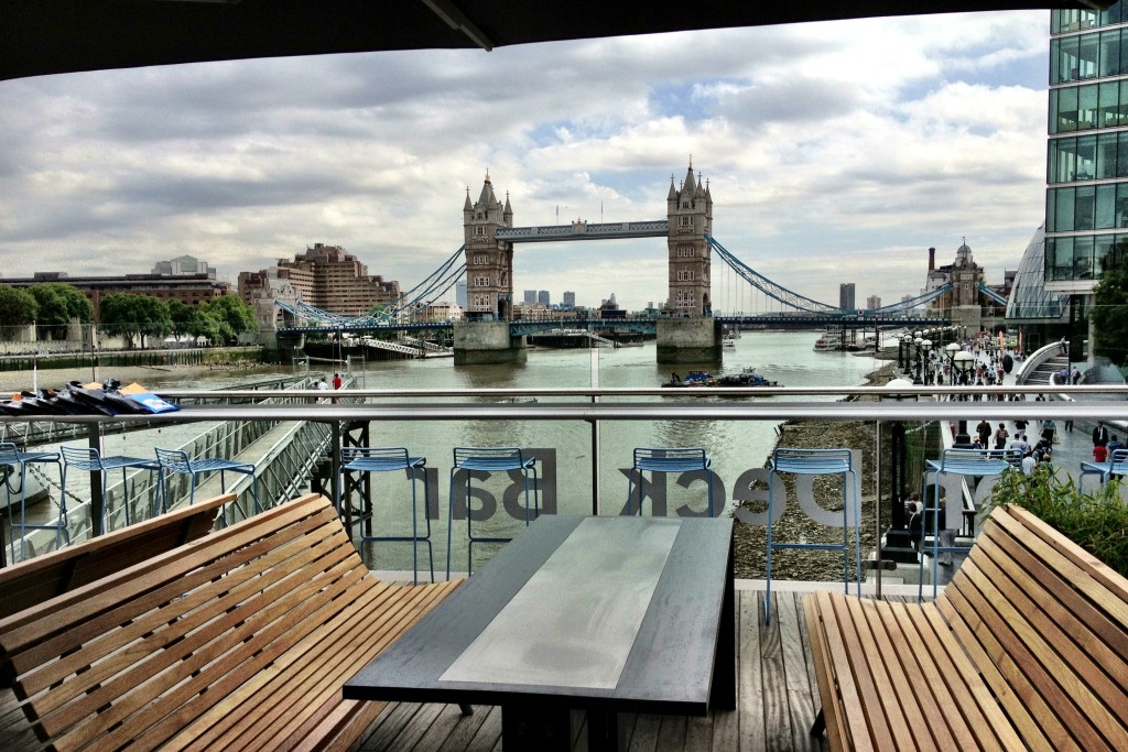 view of Tower Bridge from Upper Deck Bar