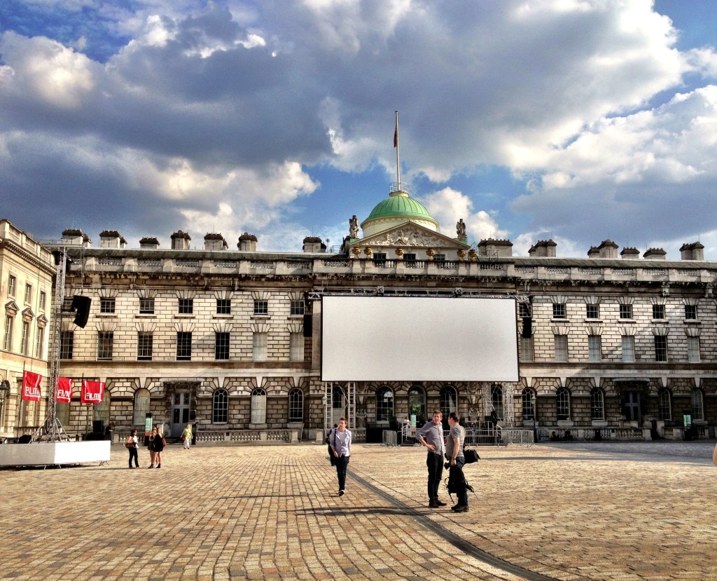 Somerset House's courtyard before 2000 turned up to watch About Time