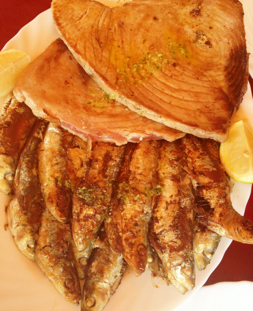 a feast of grilled fresh fish