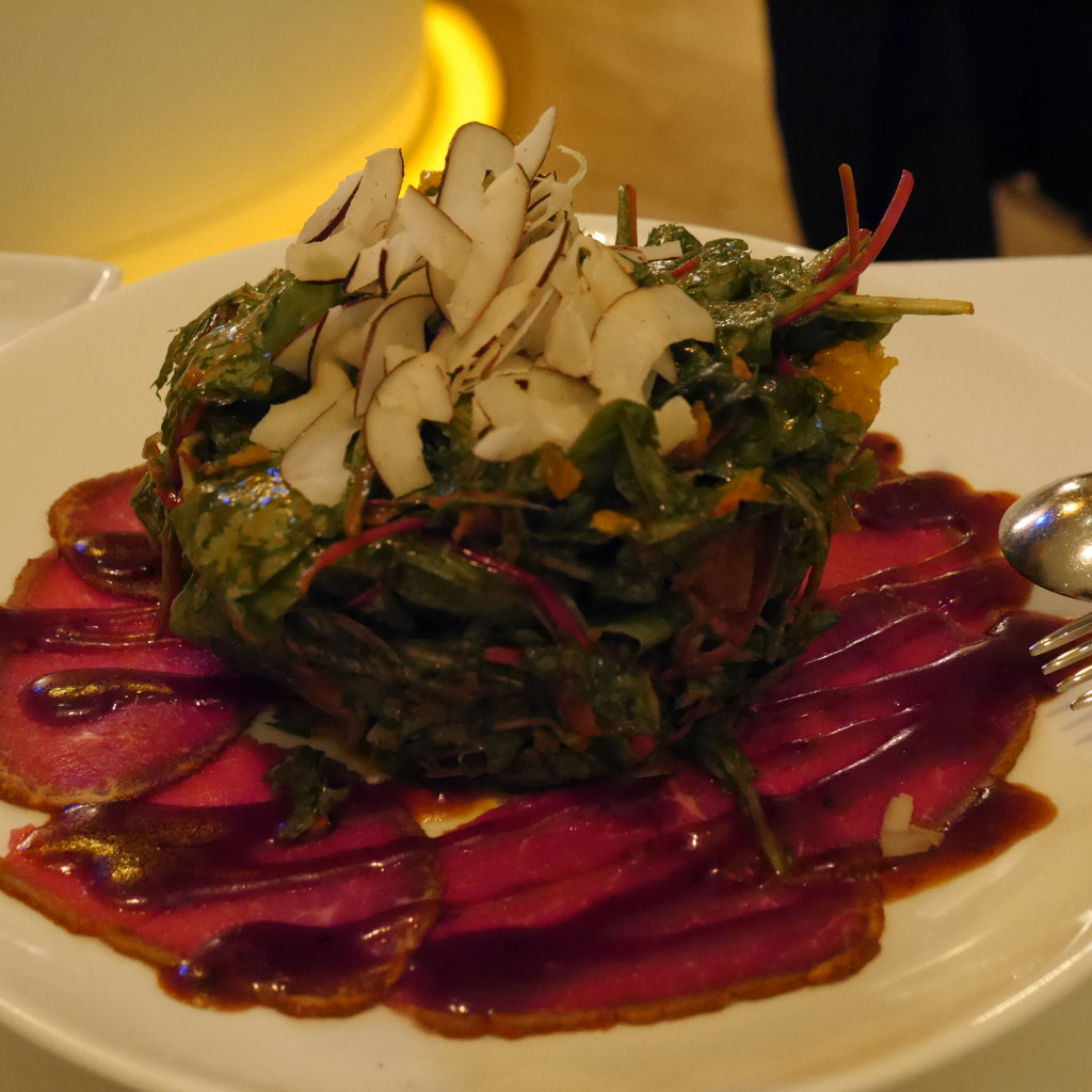 spicy beef and spinach salad at Asia de Cuba