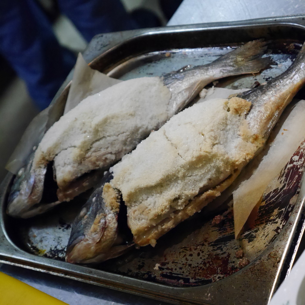 food envy as our eye catches the salt baked bream