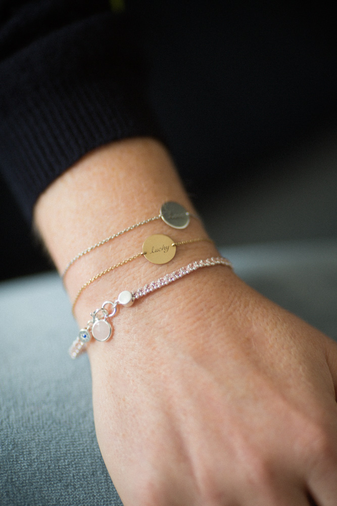 the Astley Clarke Breast Cancer Campaign bracelet (along with my 'lucky' and 'love' Astley Clarke bracelets