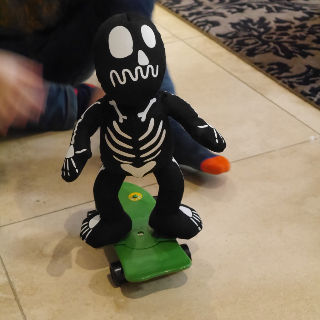 our skateboarding skeleton from Sainsbury's £10 (see my Instagram feed for full effect!)