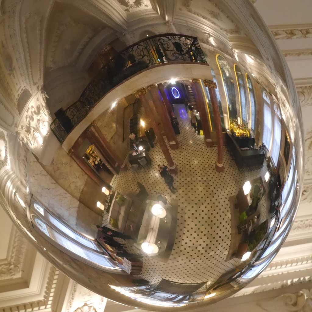 the hotel lobby reflected….