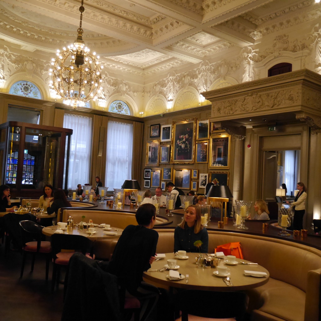 one lavish dinning room at Berners Tavern, The London Edition