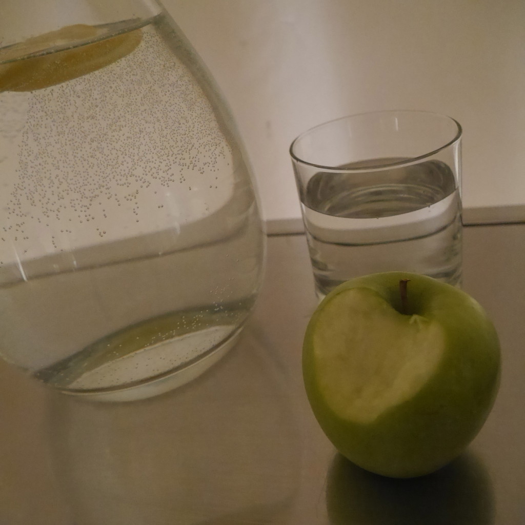 feeling pure... with an apple and glass of water