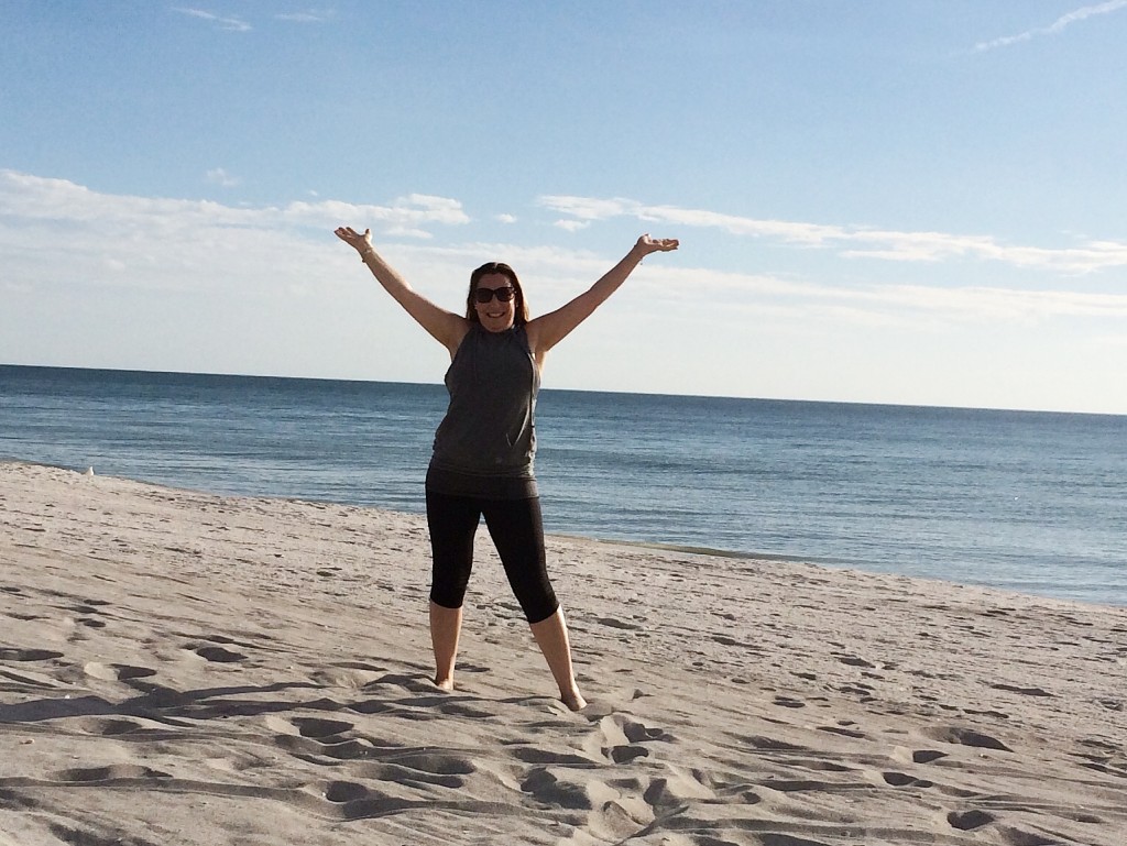 i love exercising on the beach!