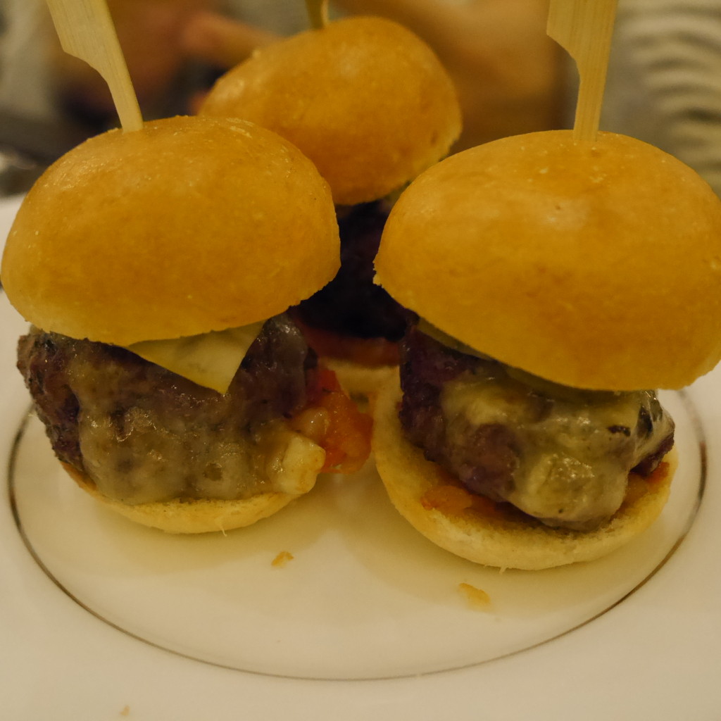 mini aged burgers at Churchill Winter Terrace