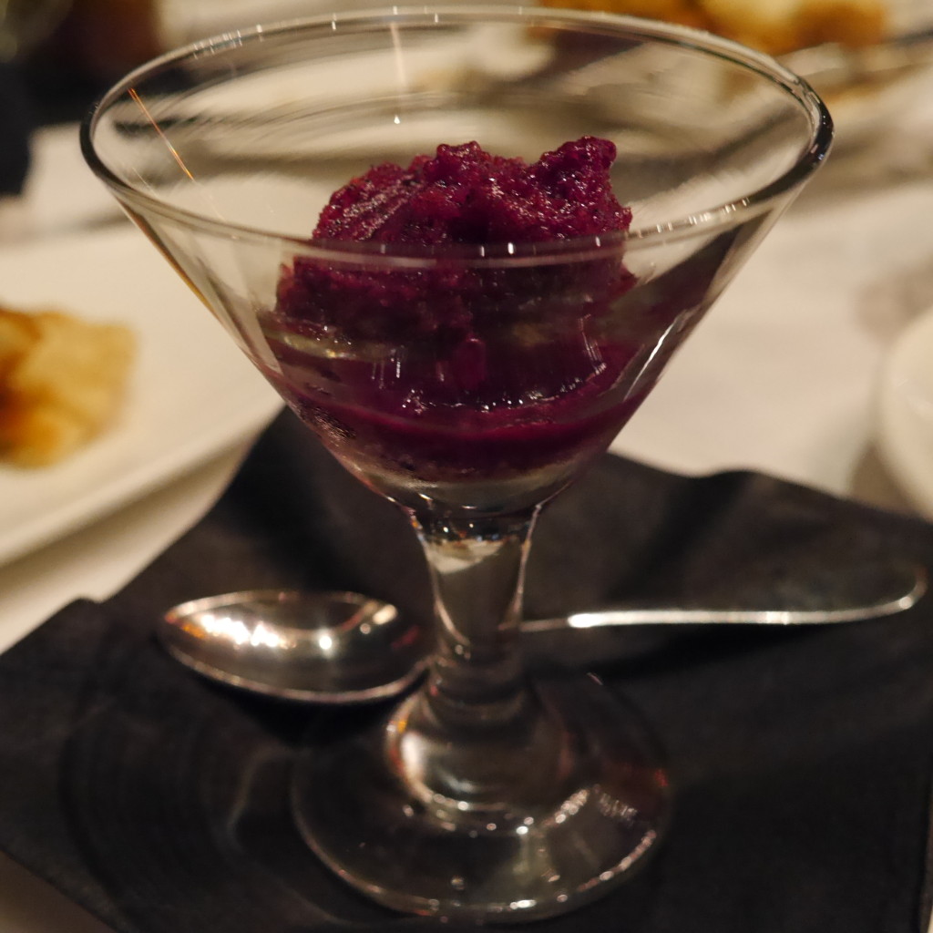 even a Malbec and berries sorbet to cleanse our palates