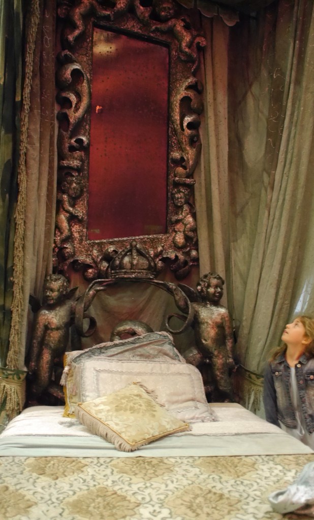 Mini gasps at The Sleeping Beauty's bed… 