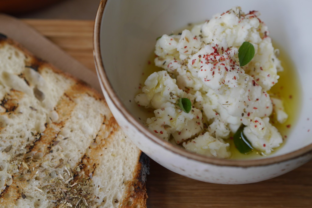 Barrel-matured creamy feta with sourdough bread £6