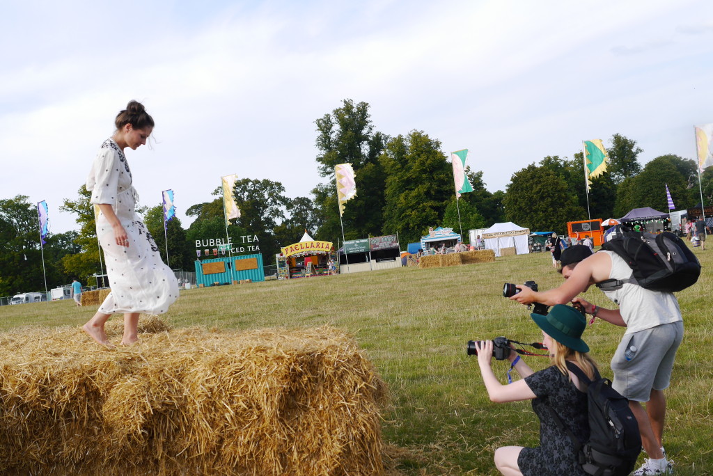 Julia of Stylonylon blog being shot for this year's Wilderness film - in a dress by Free People