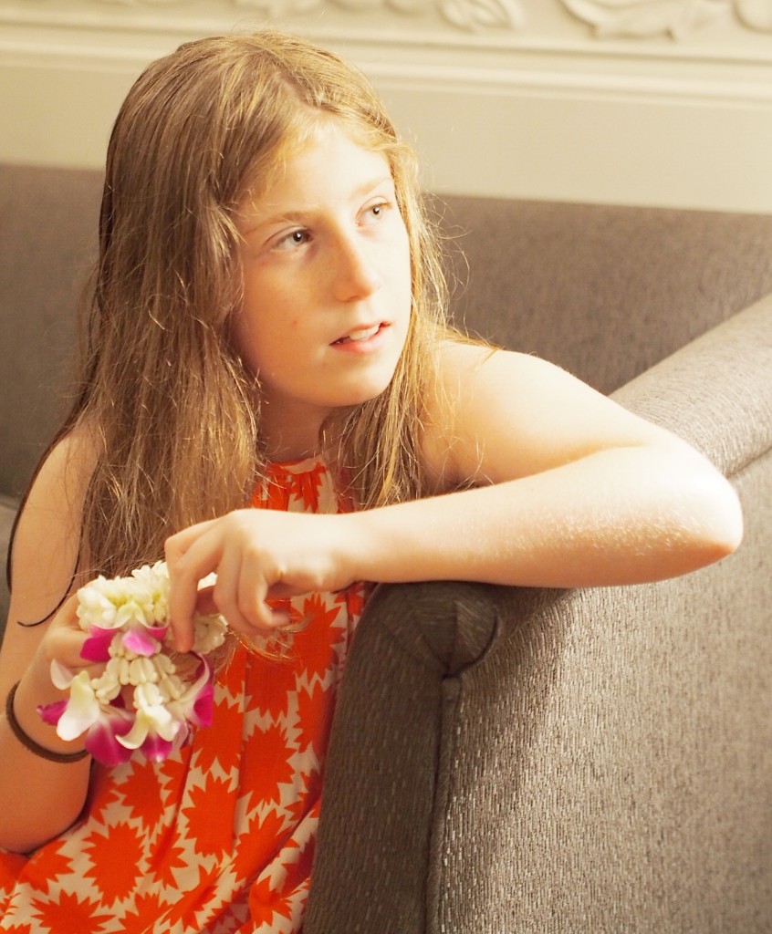 Mini with her jasmine flower garland