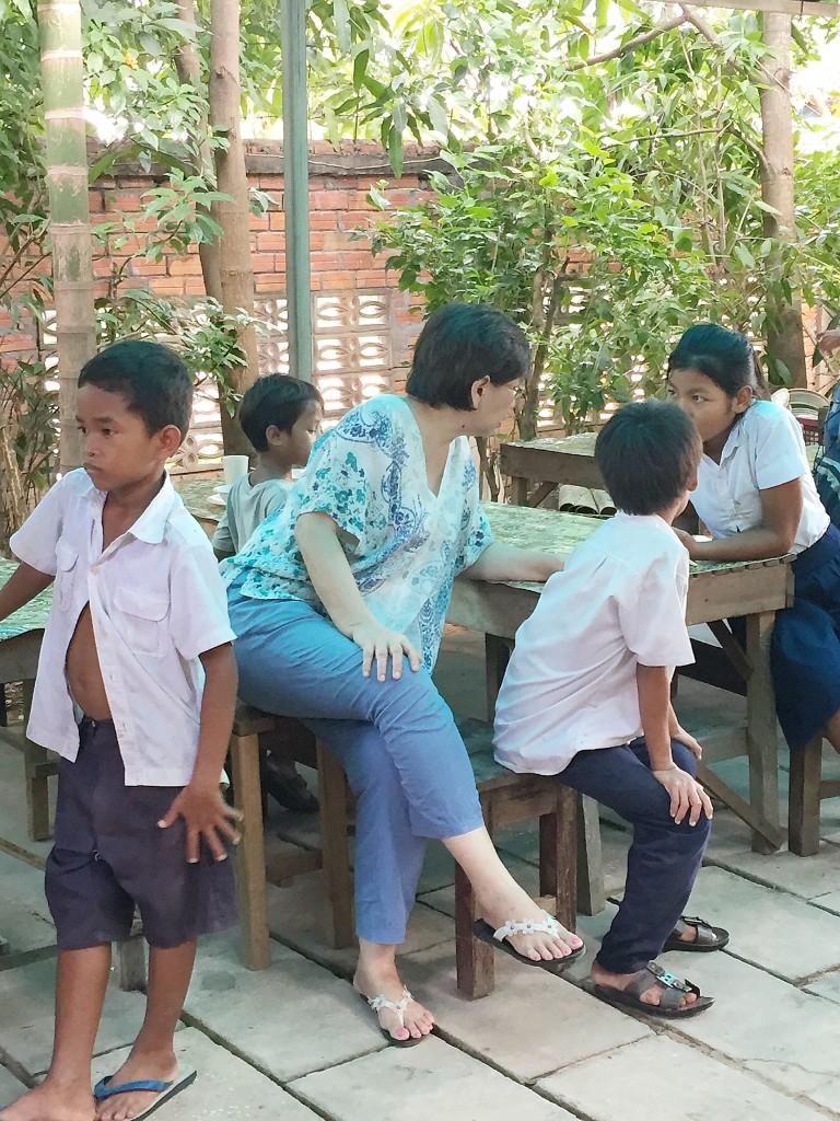 Mavis with the children